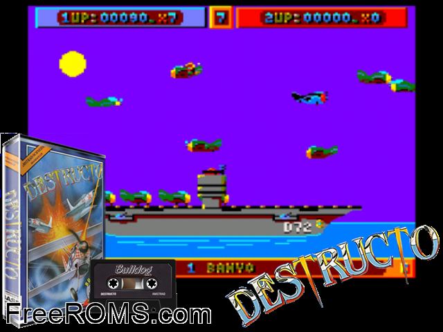 Island of Dr Destructo (UK) (1987) [h1] Amstrad CPC game showing 3D box cover and gameplay screenshot
